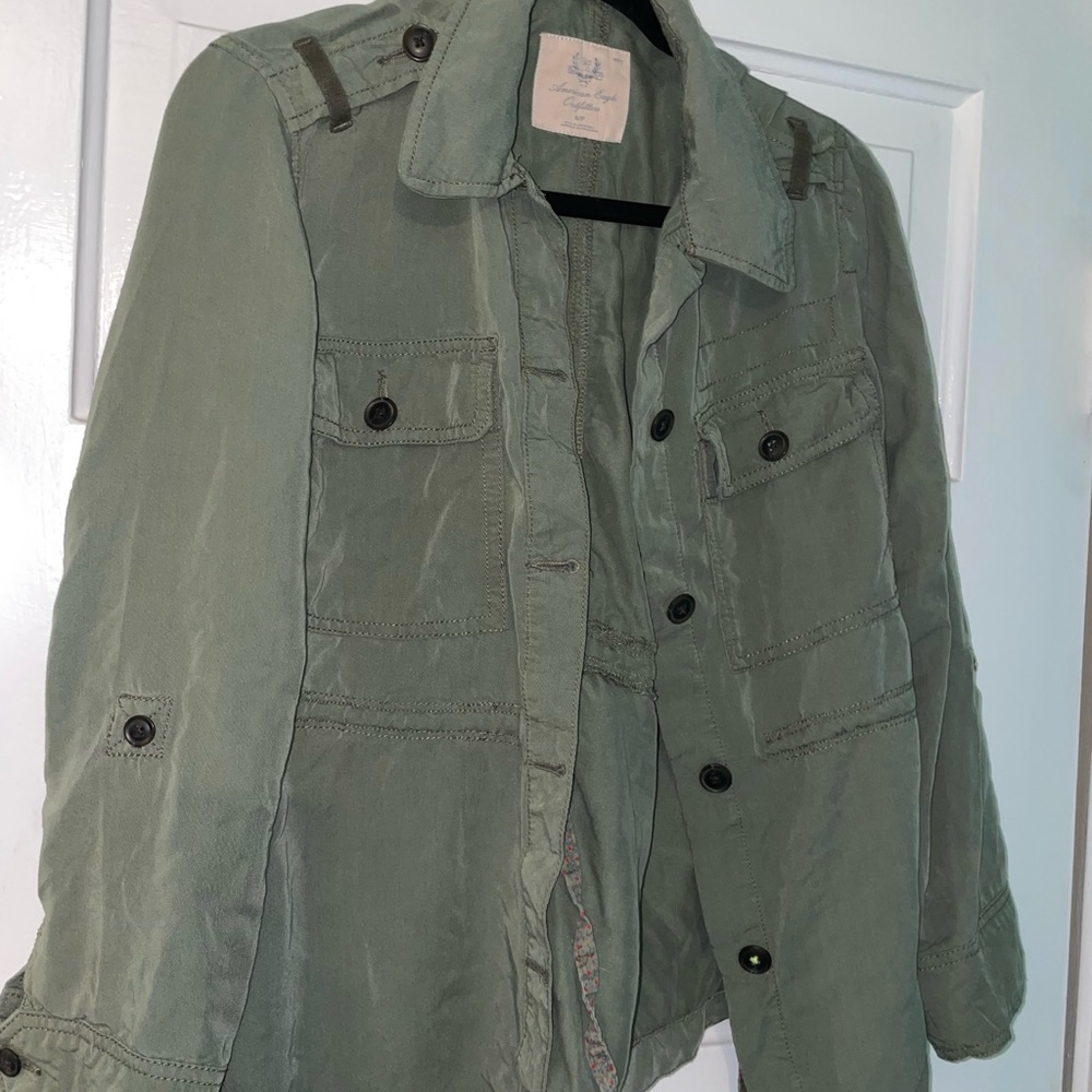 Green button up